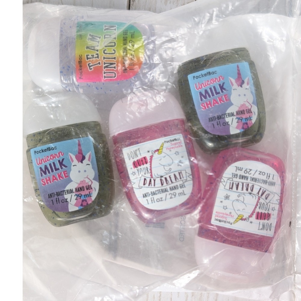 Bath & Body Works Hand Sanitizer 5 Pack Kids 1oz Multi Unicorn Milkshake NEW
